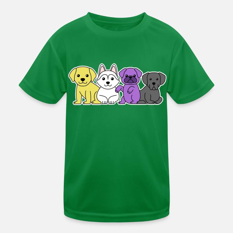 Non-binary flag dog design for proud Enbys Kids Functional T-Shirt
