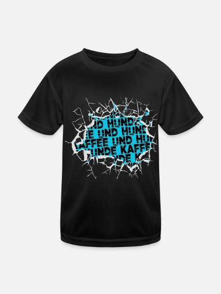 hundefreund haustier trinken arbeiten - Kinder Funktions-T-Shirt - Schwarz - Vorne