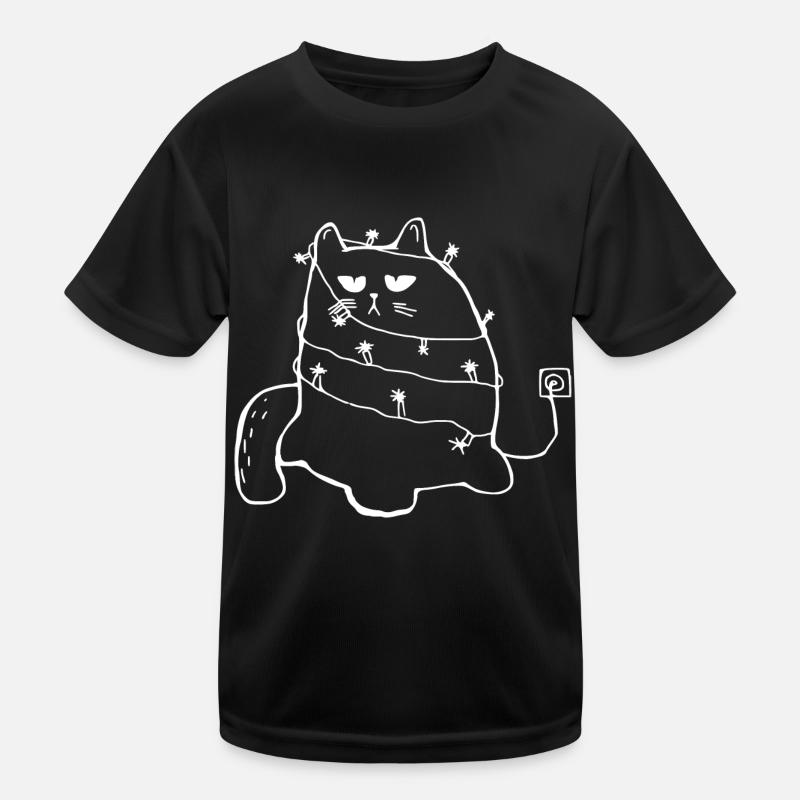 Weihnachtskatze Katzengesicht Weihnachten Katzen Kinder Funktions-T-Shirt