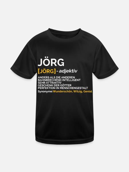 Jörg - Kinder Funktions-T-Shirt - Schwarz - Vorne