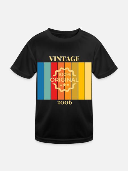Anniversary 18 Years Vintage 2006 Gift 2006 - Kids Functional T-Shirt - black - Front