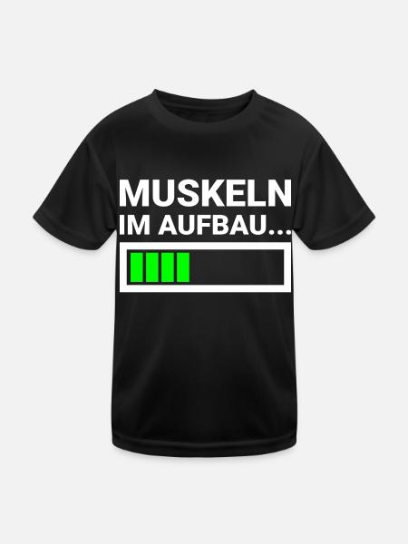 Muscles in development Fitness Athletes Strength training - Kids Functional T-Shirt - black - Front
