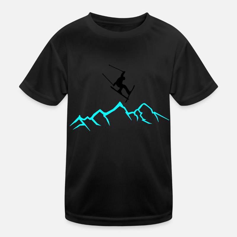 skifahrer gebirge 02 Kinder Funktions-T-Shirt