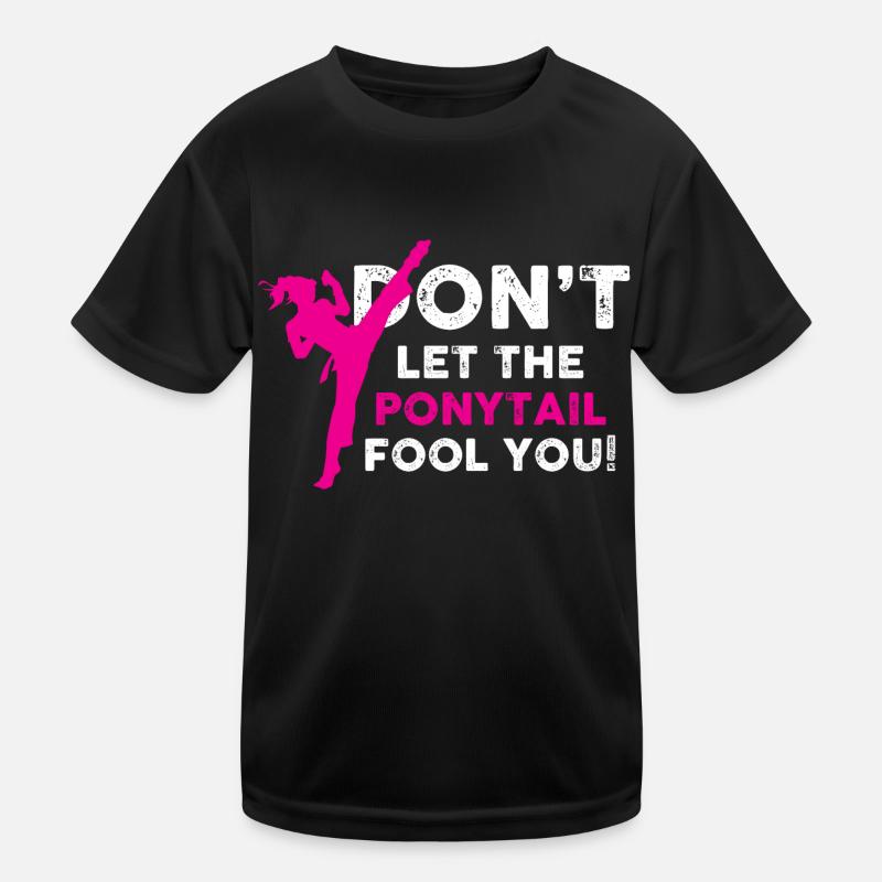 ne vous laissez pas tromper par la queue de cheval Concevez pour un kung T-shirt sport Enfant