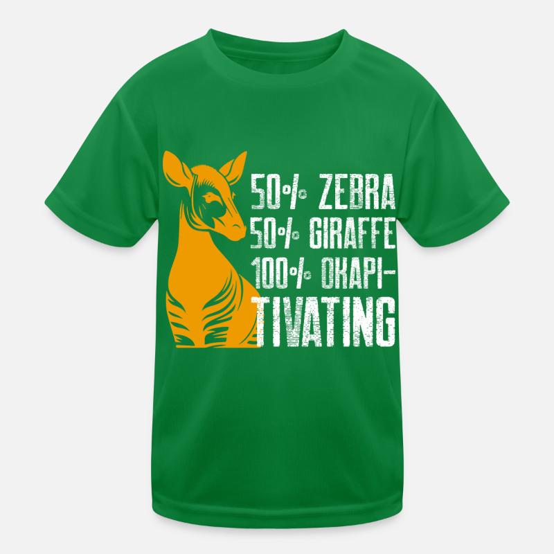 50 per cent zebra 50 giraffe 100 okapitivating Kids Functional T-Shirt