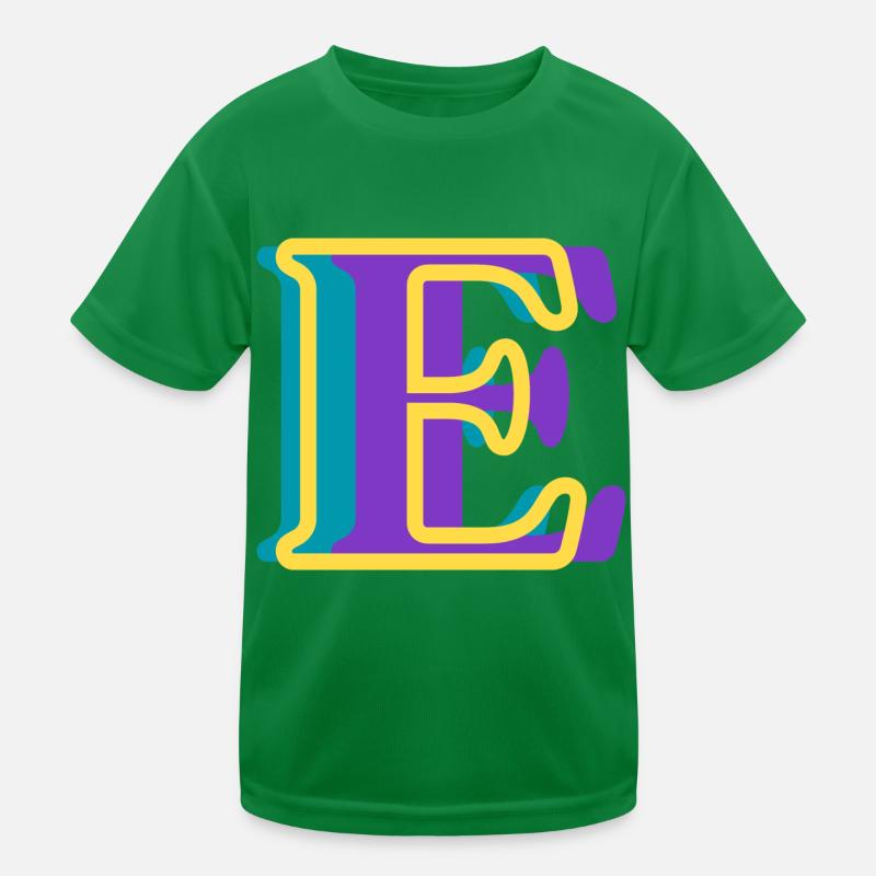 Mehrfarbiger Buchstabe e – originelle Geschenkidee Kinder Funktions-T-Shirt
