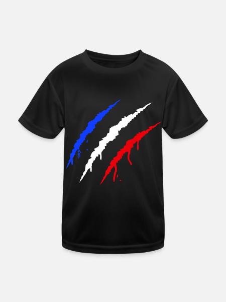 krallen frankreich - Kinder Funktions-T-Shirt - Schwarz - Vorne