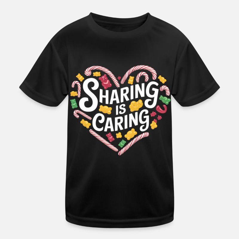 Sharing Is Caring Candy Heart Design Kinder Funktions-T-Shirt