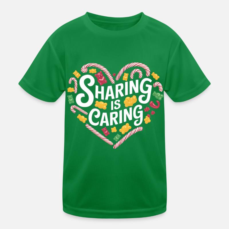 Sharing Is Caring Candy Heart Design Kids Functional T-Shirt