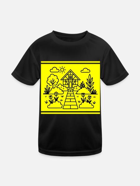 Schrebergarten Garten Natur - Kinder Funktions-T-Shirt - Schwarz - Vorne