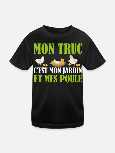 Mon Truc C'est Mon Jardin | Cadeau Jardinier - T-shirt sport Enfant - noir - Devant