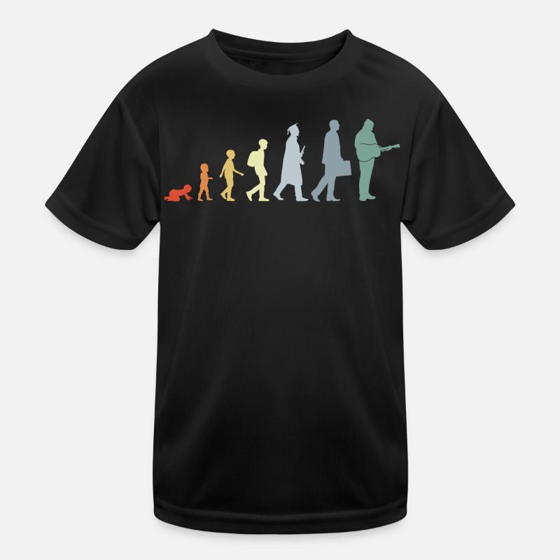 Gitarrist Evolution - Kinder Funktions-T-Shirt - Schwarz