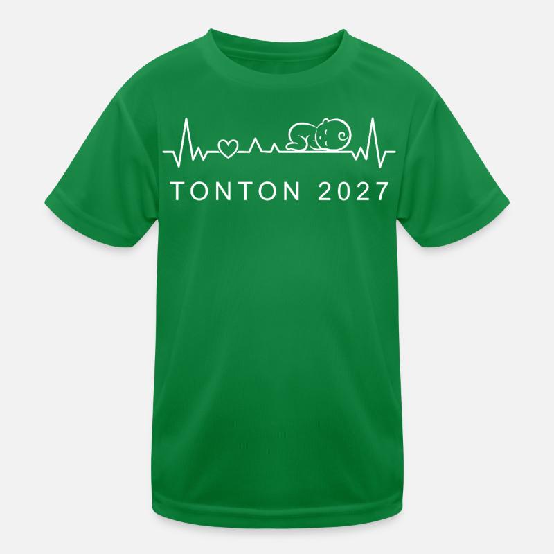 Futur Tonton 2027 Battement de Cœur Grossesse Kinder Funktions-T-Shirt