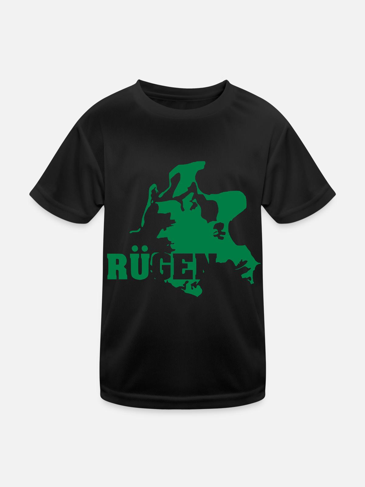 Rügen - Kinder Funktions-T-Shirt - Schwarz - Vorne