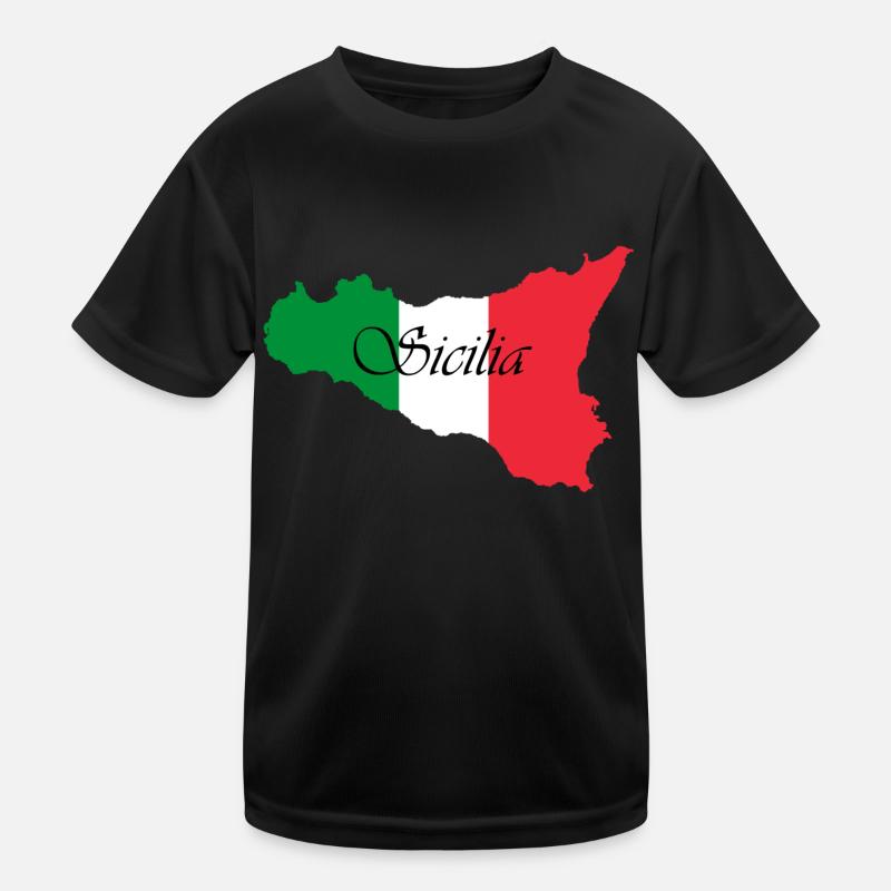 Sicile couleurs classique écrit Sicilia T-shirt sport Enfant