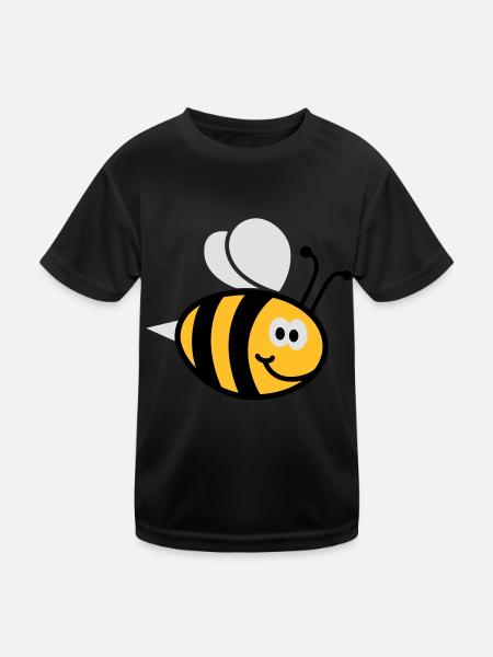 Bienchen 3C - Kinder Funktions-T-Shirt - Schwarz - Vorne