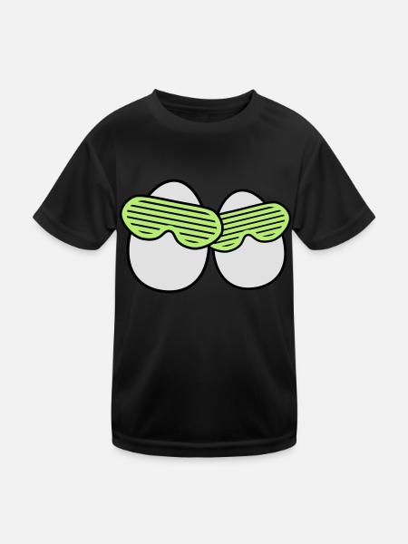 Funky Eggs - Kids Functional T-Shirt - black - Front