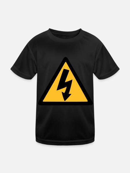 lightning thunder - Kids Functional T-Shirt - black - Front