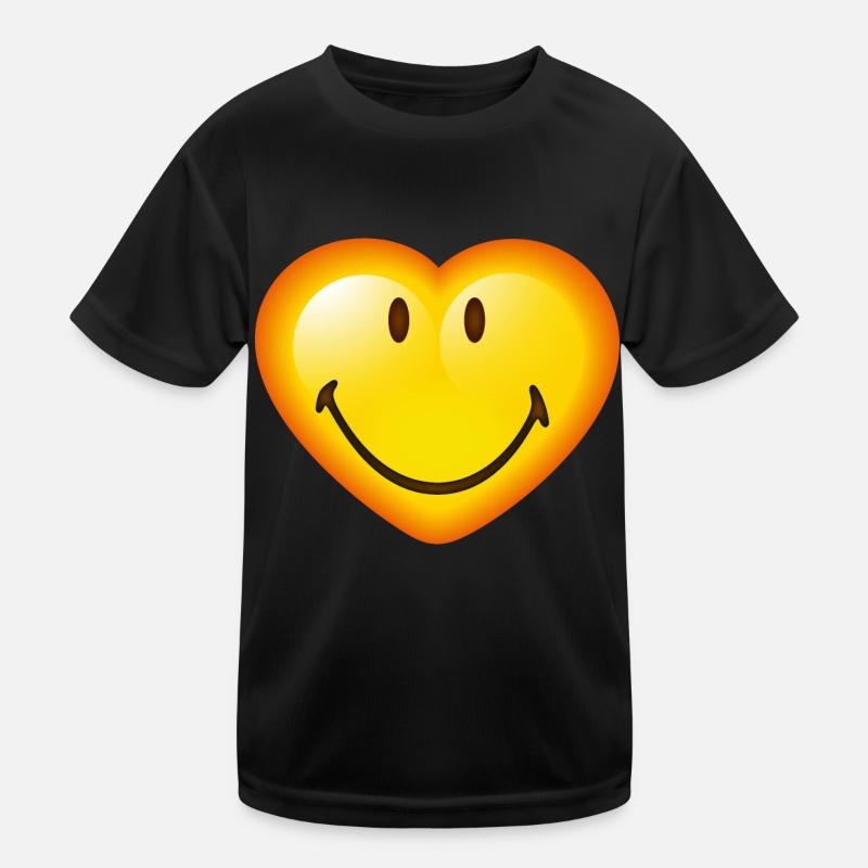 Smiley Glossy Heart Kids Functional T-Shirt