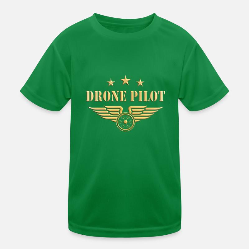 Drone Pilot - Drone Pilot Emblem Badge Kids Functional T-Shirt