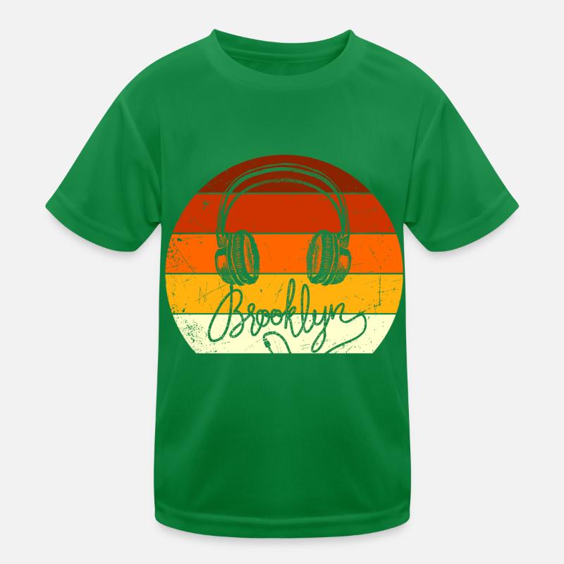 Retro Brooklyn Kopfhörer Kinder Funktions-T-Shirt