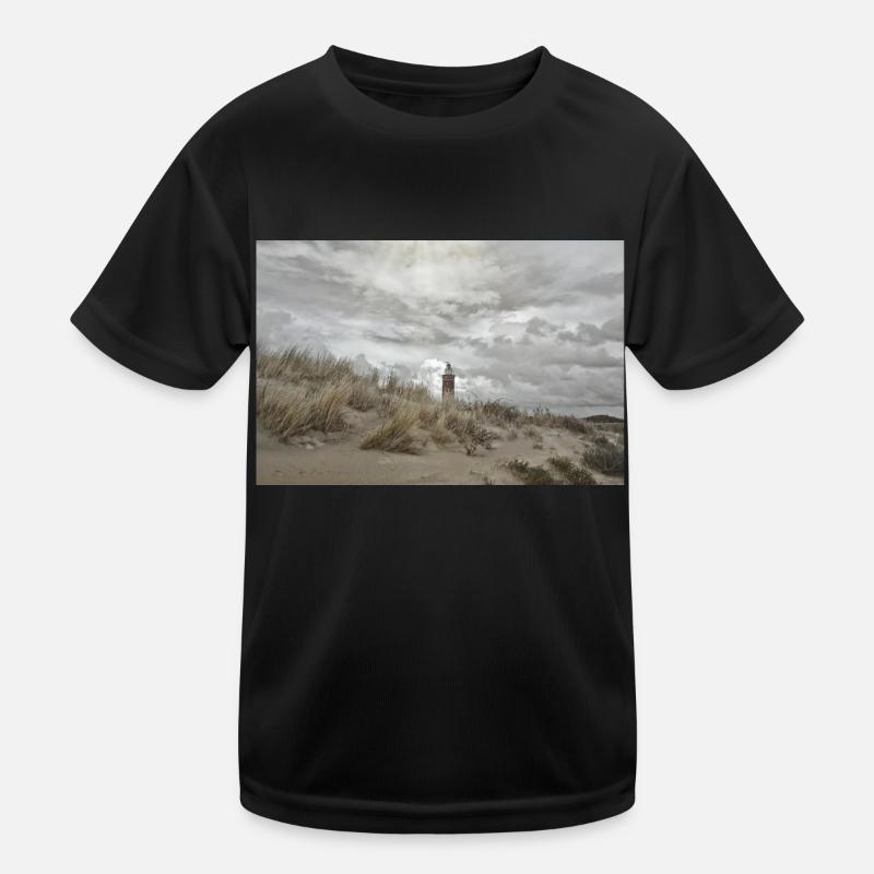 Lighthouse behind the dunes Kids Functional T-Shirt