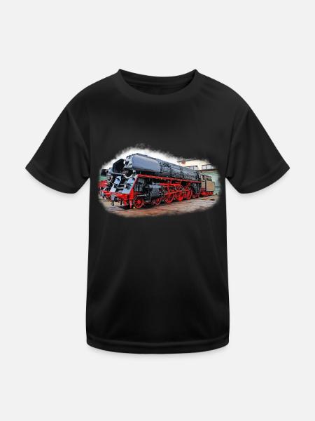 Dampflok 01 1531 - Kinder Funktions-T-Shirt - Schwarz