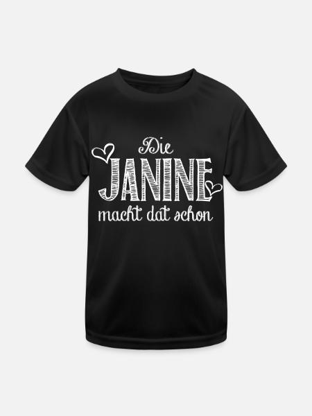 janine - Kinder Funktions-T-Shirt - Schwarz - Vorne