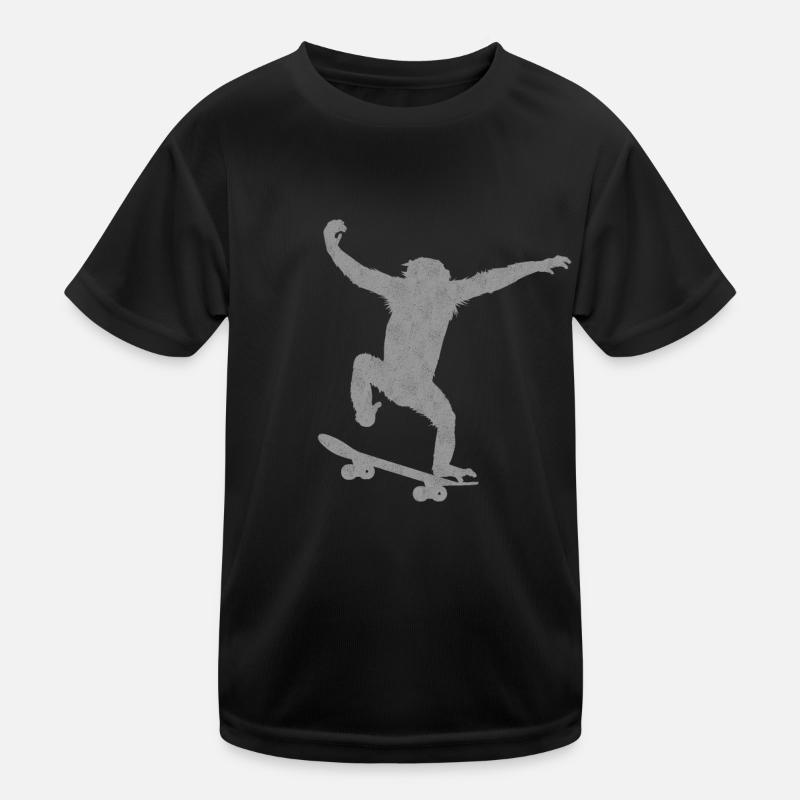 Monkey Skateboard Kids Functional T-Shirt