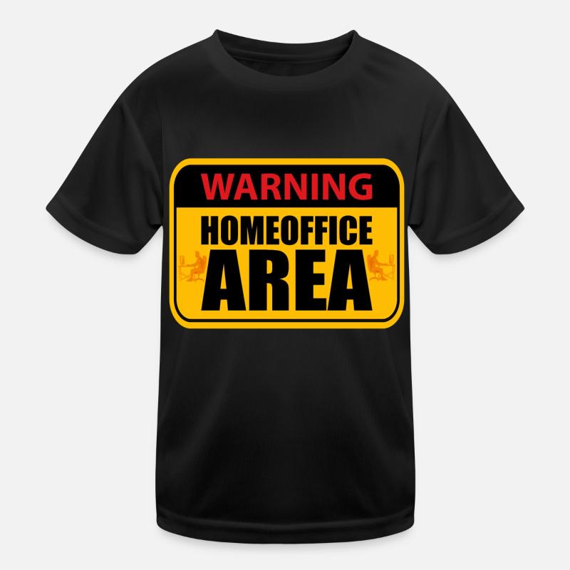 Home Office Warning Home Office Area Shield Kids Functional T-Shirt