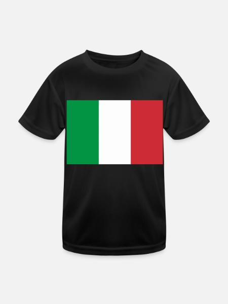 Flag Italy / Italian flag - Kids Functional T-Shirt - black - Front
