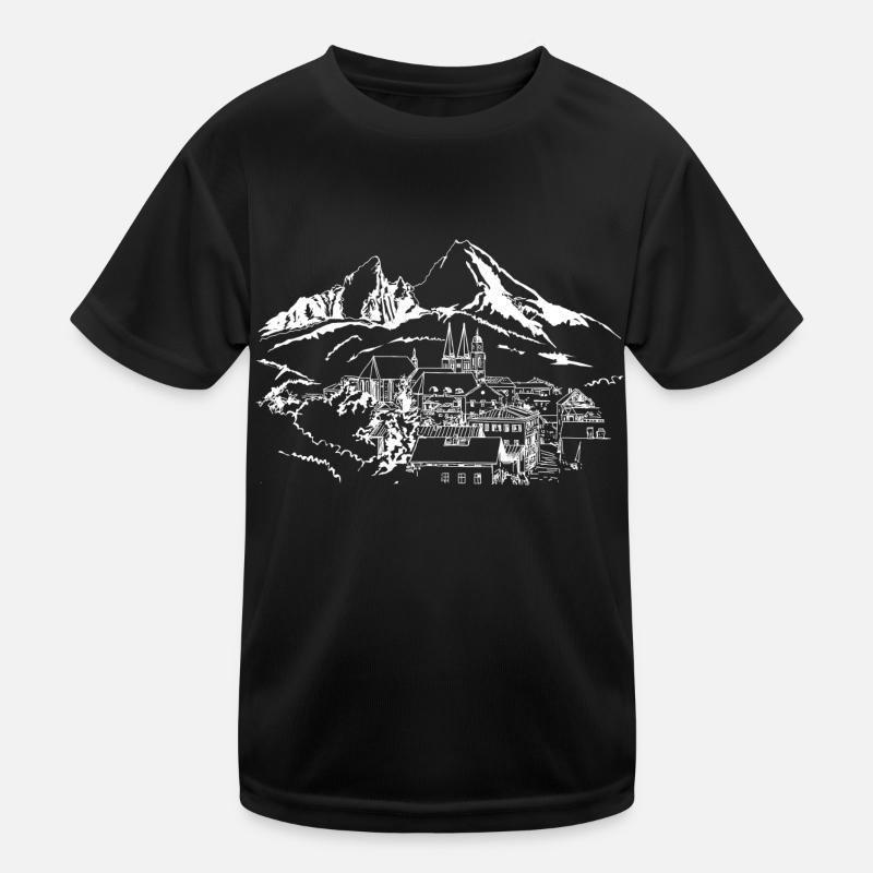 Watzmann Berchtesgaden - Kinder Funktions-T-Shirt - Schwarz