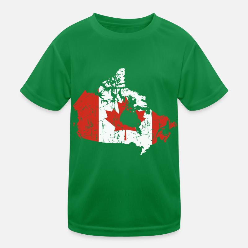 Drapeau du Canada Contour du pays Vintage T-shirt sport Enfant