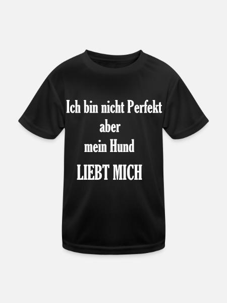 Ich bin nicht Perfekt weiß - Kinder Funktions-T-Shirt - Schwarz - Vorne