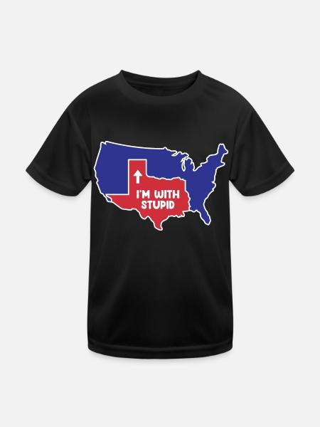Texas State US Design für patriotische Texaner - Kinder Funktions-T-Shirt - Schwarz - Vorne
