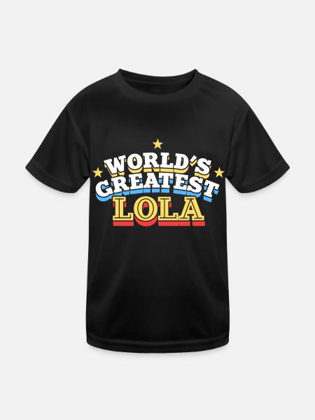 Großartiges Lola Filipino Design für stolze Pinoys - Kinder Funktions-T-Shirt - Schwarz - Vorne