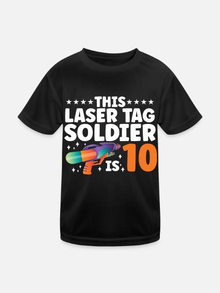 Laser Tag Squad Graphic Lasertag Player Lasertag P - Kinder Funktions-T-Shirt - Schwarz - Vorne
