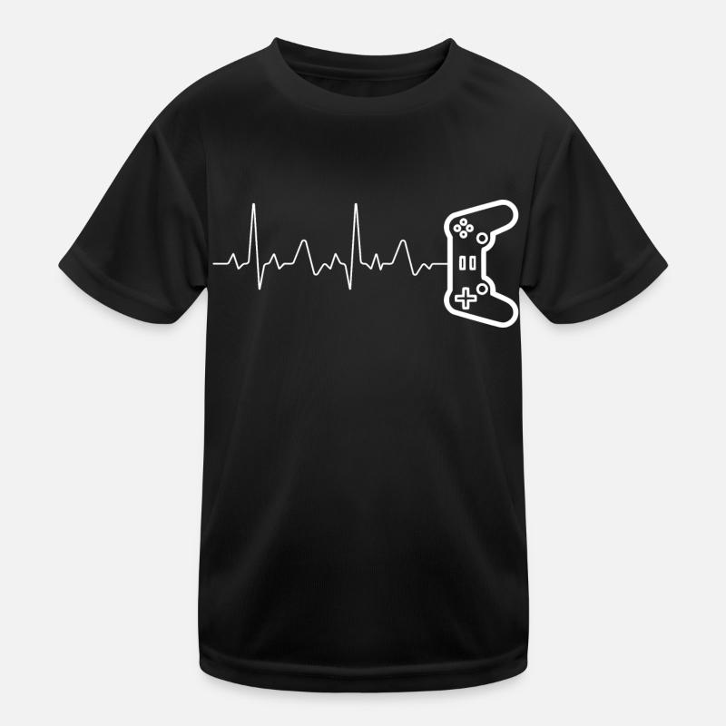 Gaming Gaming PS Console 5 Heartbeat Gamer Kids Functional T-Shirt