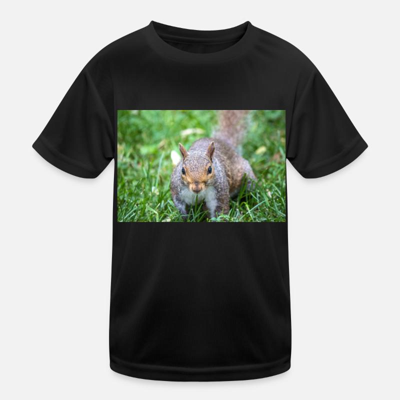 Écureuil gris Grauhörnchen Sciurus carolinensis - T-shirt sport Enfant - noir