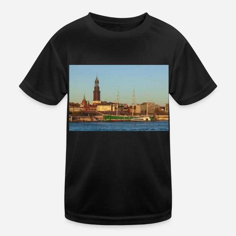 Elbe - Kinder Funktions-T-Shirt - Schwarz