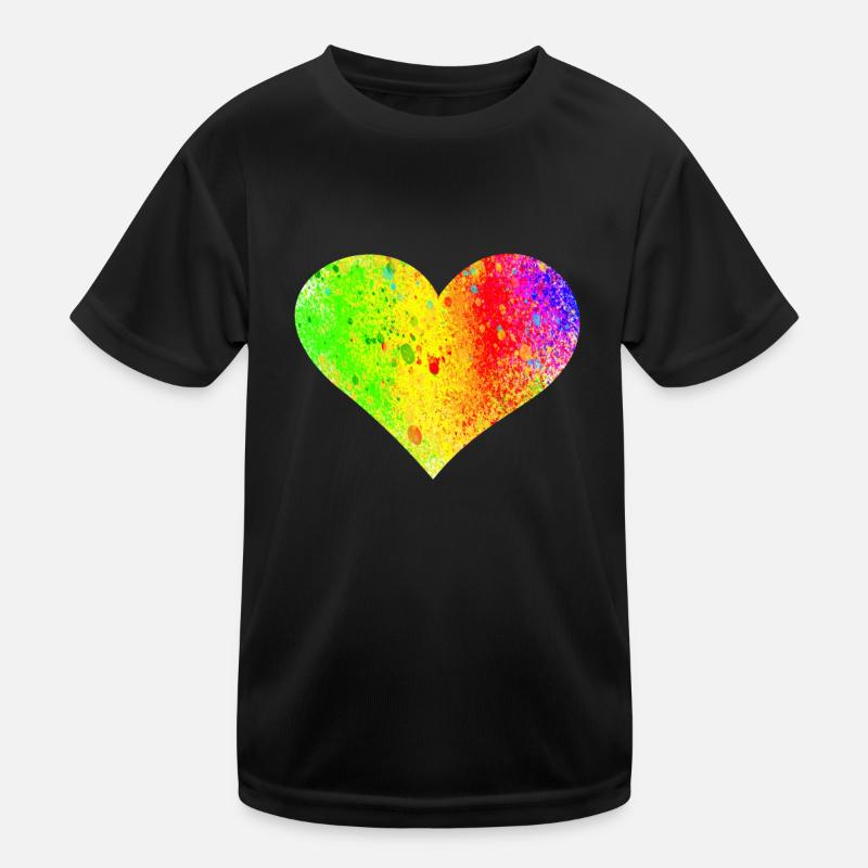 Rainbow Heart Kids Functional T-Shirt