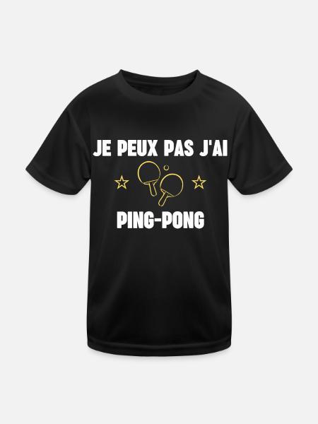 je peux pas j'ai ping pong - T-shirt sport Enfant - noir - Devant