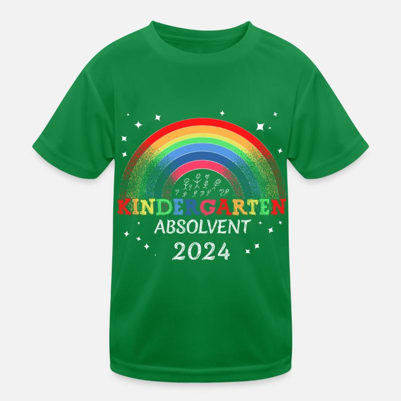 Kindergarten Absolvent 2024 Regenbogen Einschulung Kinder Funktions-T-Shirt