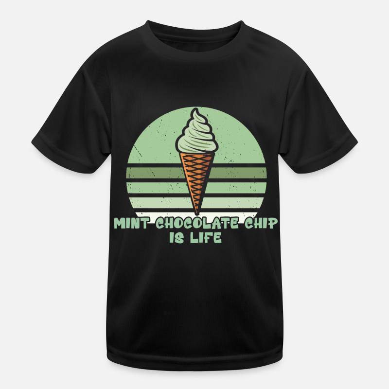 Minz Schoko Chip Eis Ist Leben Kinder Funktions-T-Shirt
