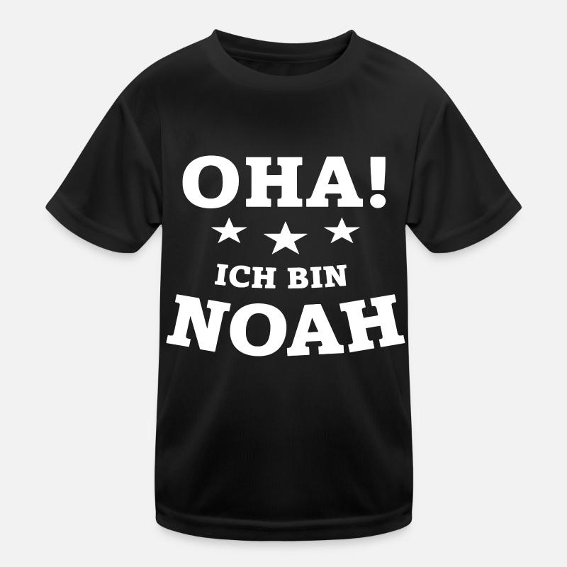 Oha ich bin Noah - Kinder Funktions-T-Shirt - Schwarz