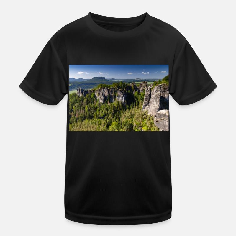 Bastei in der Sächsischen Schweiz Kinder Funktions-T-Shirt