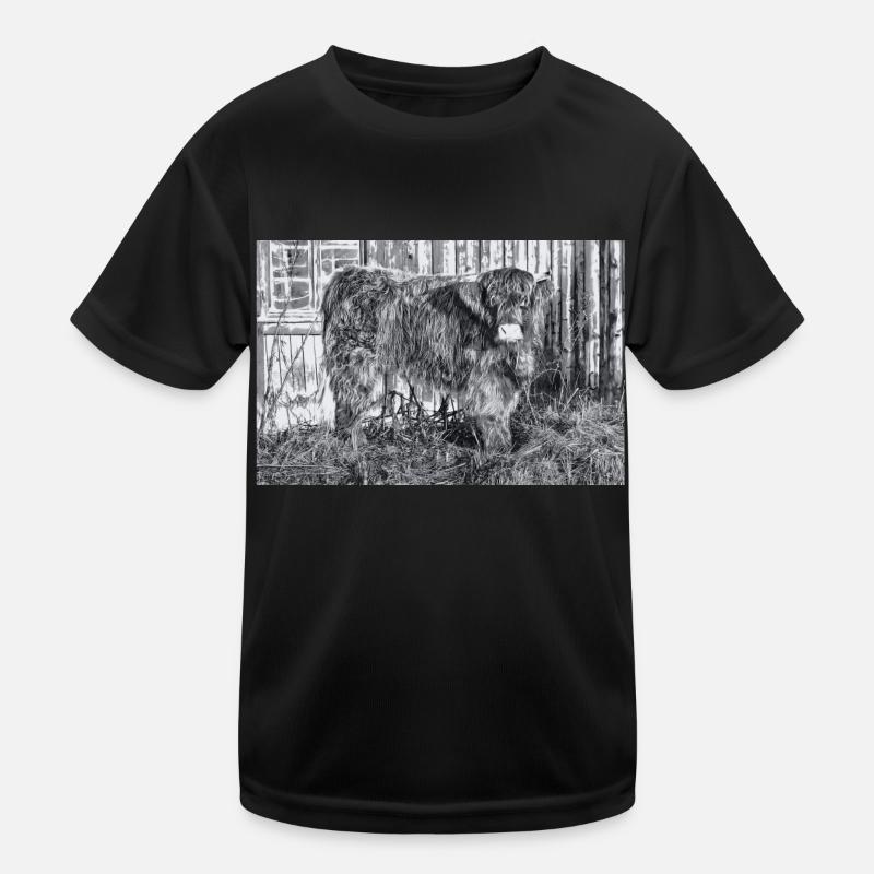 Highland cattle Kids Functional T-Shirt