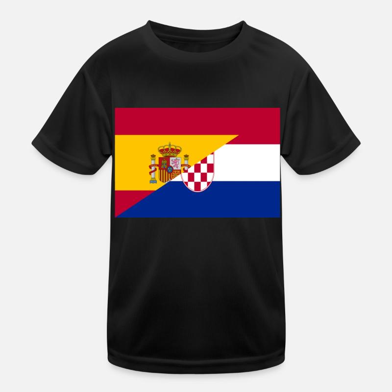 Espagne Croatie Drapeau T-shirt sport Enfant
