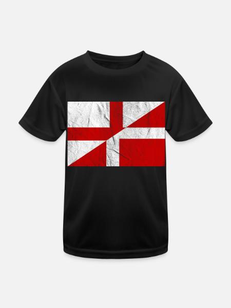 Drapeau de l’Angleterre du Danemark Vintage - T-shirt sport Enfant - noir - Devant