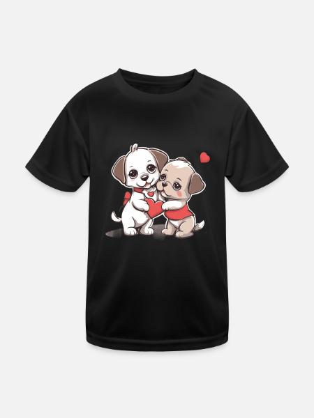 Jugendliebe - Kinder Funktions-T-Shirt - Schwarz - Vorne